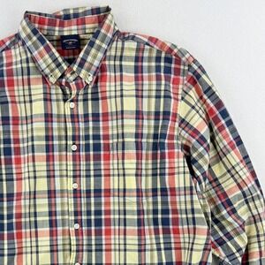 BILLS KHAKIS Shirt Xl Plaid Button Down Long Sleeve Blue Red White Mens
